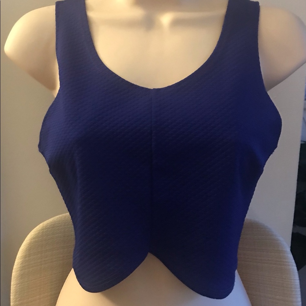 Cropped Blue Tank Top